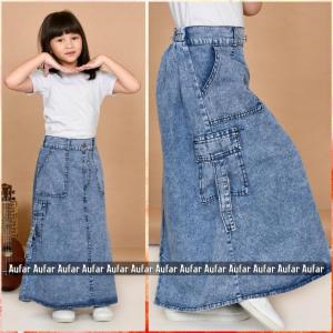 usia 5-17 tahun rok jeans anak perempuan a-line