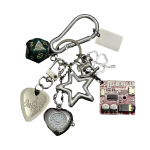 Unique Keychain Fashion Pendant Pocket Watch Key Pendant Alloy Texture Suitable for Girls Woman Fashion Lover Present