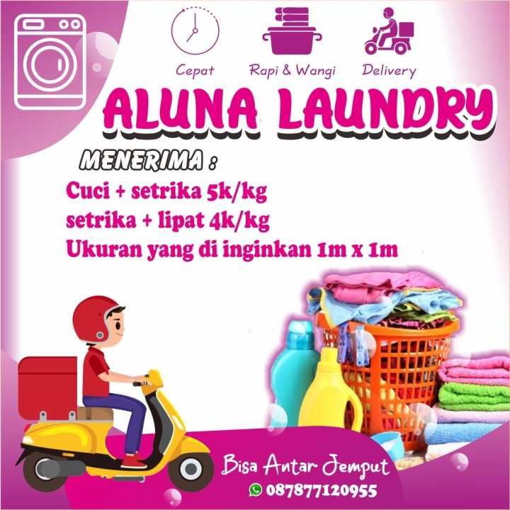 spanduk 1 hari jadi / spanduk banner LAUNDRY UKURAN 1X1, | Lazada Indonesia