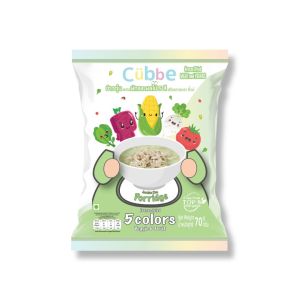 Cubbe ข้าวตุ๋น คิ้วบ์ สำหรับ 6เดือน+ ข้าวผสมผัก ผลไม้ ครบจบใน1ซอง ใหม่ ชงร้อน สำหรับ 8เดือน+ มีฮาลาล
