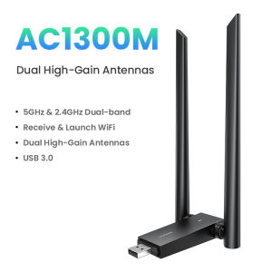 UGREEN Bộ Chuyển Đổi Wifi 1300Mbps 5Ghz & 2.4GHz Băng Tần Kép USB Wifi Cho Máy Tính Xách Tay Máy Tính Để Bàn Bộ Chuyển Đổi USB Ethernet Khóa Điện Tử Wifi Thẻ Mạng