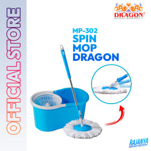 DRAGON Spin Mop 110 Cm Alat Pel Lantai dengan Ember Peras Otomatis MP302