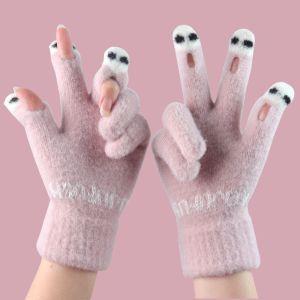 ถุงมือถักแบบไม่มีนิ้วสัมผัสหน้าจอสำหรับฤดูใบไม้ร่วงและฤดูหนาวรุ่นใหม่