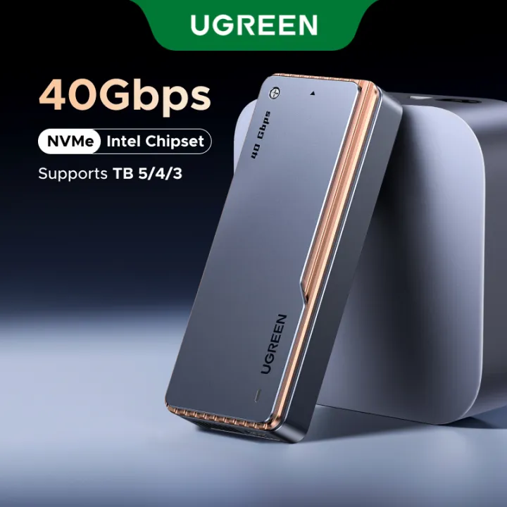 UGREEN 40Gbps NVMe SSD Enclosure with Thunderbolt 5/4/3 & USB4 Support M and B&M Keys for Windows MacOS Linux（SSD Not Included）