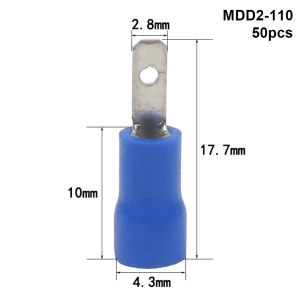 HORIZONSTORE63RE8 50Pcs 2.8/4.8/6.3mm Wire Connectors Insulated FDD/MDD1.25/2/5.5 Electrical Crimp Terminal Durable Spade Quick Disconnects