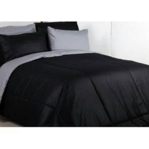 bedcover set hitam abu