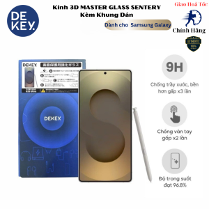 [Japan] Kính Cường Lực DEKEY MASTERGLASS 3D SENTERY cho Samsung S25 Ultra/ S25 Plus/ S25 Kèm Khung Trợ Dán