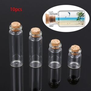 10 Lọ Lọ Thủy Tinh Mini Container Thủy Tinh Rỗng Có Nhu Cầu Trống Với Nút Chai Stopper Chai Ước Nguyện Trong Suốt Chai Nhắn Tin