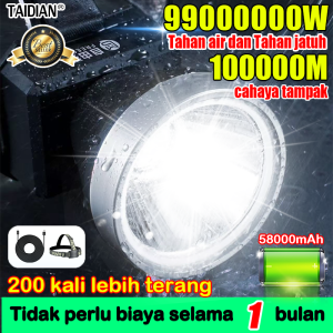 ⭐Diterangi selama 300 jam⭐【Sangat terang】senter kepala super terang 300Watt putih Super Terang senter kepala led tahan air dan tahan jatuh heavyduty militer asli darurat stong light Headlamp berkemah led Senter Berkemah Headlamp Outdoor LED