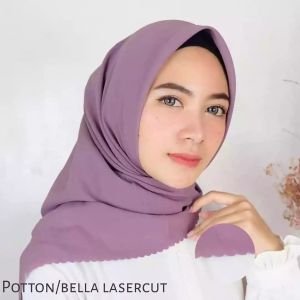 JILBAB BELLA SEGIEMPAT LASERCUT/HIJAB SEGIEMPAT LASERCUT/ SEGI EMPAT LASERCUT 115 X 155 CM