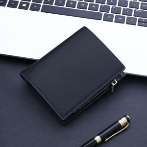 AE Short mens wallet thickened mens wallet with zipper and multiple card slots mens leather wallet wallet men Mens fashion