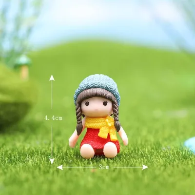 RB Miniatur Boneka Perempuan Cute Topper Cake Hiasan Kue Dekorasi Rumah Dashboard Mobil Pajangan