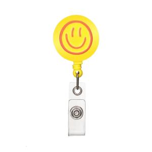 Smiling Face ABS Holder Retractable Holder with Belt Pocket Clip Spring Loaded Holder for Office