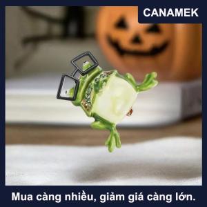 【CANAMEK】 Dễ Thương Kính Độc Đáo Ếch Trâm Cho Phụ Nữ Người Đàn Ông Cá Tính Tất Cả Các Trận Đấu Động Vật Pin Trâm Thời Trang Đảng Trang Sức Phụ Kiện Quà Tặng