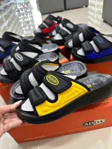 S รองเท้าแตะแบบสวมแอดด้า ADDA รุ่น 7MA03 ไซส์ 39-43 ลดจากราคาป้าย 385  สี เหลือง แดง น้ำเงิน ดำ กรม เทา