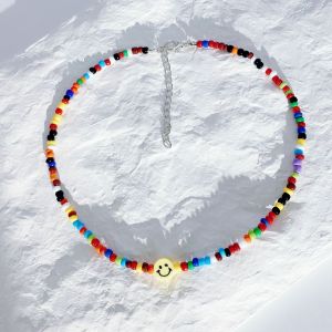 สร้อยคอลูกปัดหน้ายิ้ม สไตล์เดียวกับลิซ่าใส่ ทำด้วยมือการออกแบบเฉพาะดีไซน์ใหม่