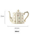 {SG} Vintage Porcelain Ceramic Teapot Set Hari Raya English Tea Set/European Tea Set of Tea Pot Tea Cup and Saucer Tea Cup Set New Year Gift. 