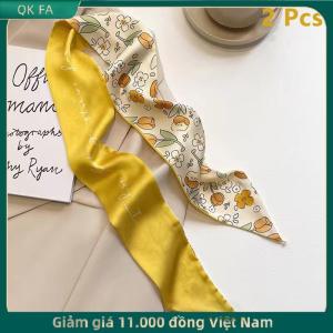 QK FA ✨ 2 5 chiếc khăn lụa nhỏ trang trí đa năng màu vàng cổ điển băng đô băng đô dài băng đô phụ kiện tóc nơ