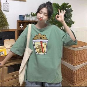 [HCM]Áo Thun Nam Nữ Form Rộng Hàn Quốc In Trà Sữa Thân Trước Độc Đẹp Vải Dày Mịn Thoáng Mát Thiết Kế Thời Trang Kiểu Dáng Năng Động Trẻ Trung ( Vàng )