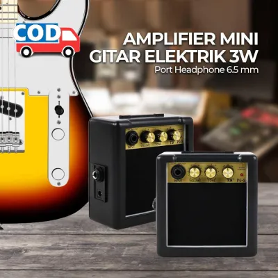 Amplifier Penguat Suara Gitar Elektrik Mini Praktis Mudah Dibawa Pengeras Ngejam Asyik