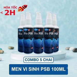 5 Chai Men Vi Sinh PSB 100ML hồ cá thế hệ mới: trong nước bổ sung VITAMIN ổn định PH cho bể cá cảnh hồ cá cảnh