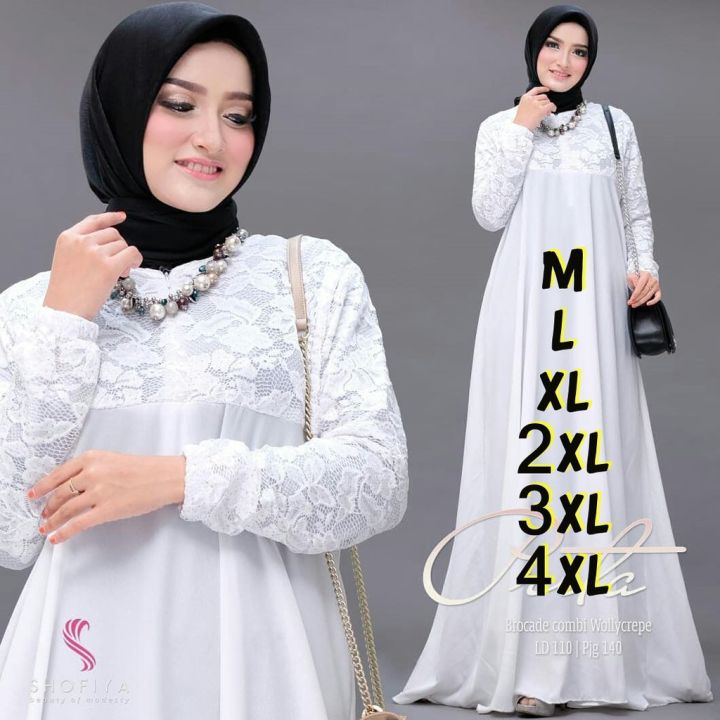 Gamis Putih Brukat Modern Gamis Putih Brukat Gamis Putih Lebaran Umroh Haji Gamis Syari Gamis Putih Dress Wanita Fashion Muslim  Gamis Warna Putih Muslim Putih Wanita Gamis Brokat Terbaru Putih Jumbo Baju Muslim Brukat Terbaru  Gamis Lebaran 2022 Murah
