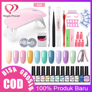 Set Alat Desain Seni Kuku UV 10 Warna Cat Kuku Gel Set Peralatan Manikur Seni Kuku DIY Rumah