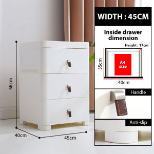 Little Carpenterr 45CM / 55CM Storage Drawer Wardrobe With Leather Laci Tingkat Handle Clothes Toys Blanket Organizer Cupboard