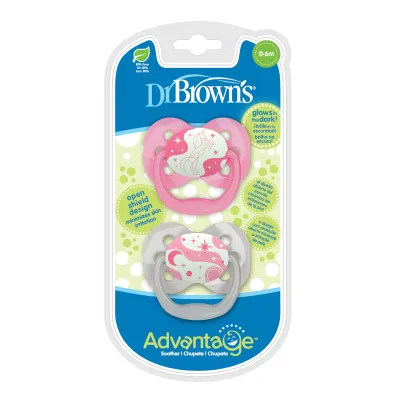 Dr. Browns Pacifier Advantage -Glow in the Dark - 2-Pack