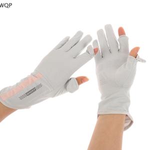 [WQP Fashion Store] COD Jewerry ถุงมือกันแดดสำหรับผู้หญิงเนื้อผ้าไหมน้ำแข็งแบบบางป้องกันรังสีอัลตราไวโอเลตน้ำค้างถุงมือสำหรับขับขี่ขับขี่ขับขี่กันลื่นระบายอากาศได้ดี