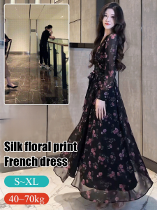 Adjustable Slit Floral Dress Floral VNeck Adjustable Waist Slim Slim Dresses