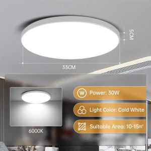 LED Ceiling Light 3 Colors Lamp Modern Ceiling Lamp Ultra Thin Round Square Lamp LED Panel Ceiling Lamp 18W 30W 40W 50W 60W 70W Indoor Lamp For Kitchen Bedroom Home