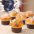 Fake Cupcakes, Artificial Cupcakes for Display, Realistic Fake Food, Artificial Cake Fake Desserts Pastries for Decoration, Decorative Faux Cakes Set C 6 Pack. 