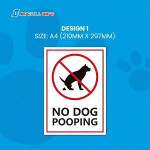 No Poop Signage Pet Dog No Pooping No Pee Anjing Dilarang Bab Clean Up After Your Pet Sticker