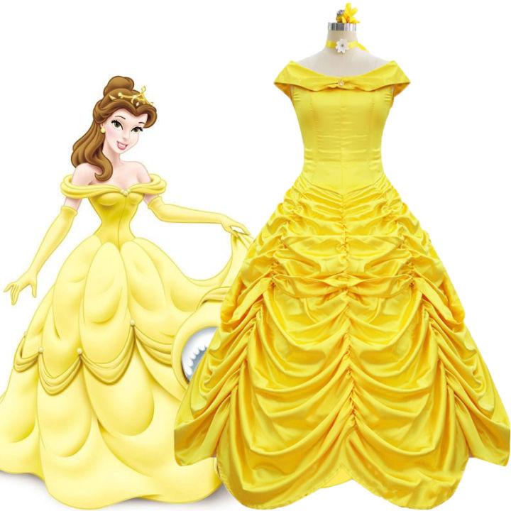 Adult Women Beauty and the Beast Costume Belle Princess Dress