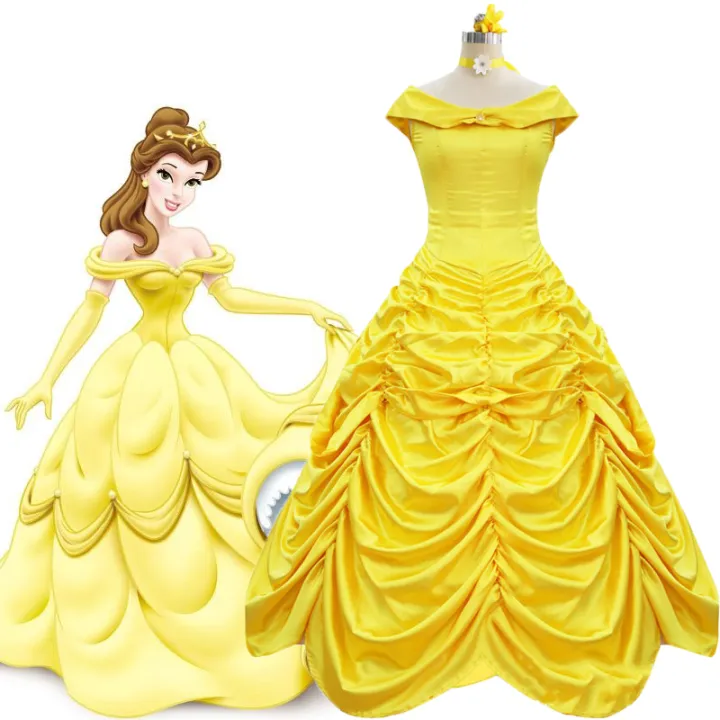 Adult Women Beauty and the Beast Costume Belle Princess Dress