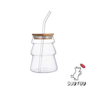 Sudyod【มีสินค้าในสต๊อก】 แก้วน้ำ ถ้วยกาแฟ รูปต้นคริสต์มาส สามมิติ Glass cup