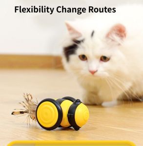 Cat Electric Toy Auto Running Little Cute Bee Interactive Cat Teaser New Version [Type-C Charging]