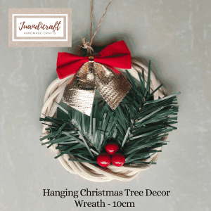 Handmade Hanging Christmas Tree Decor Rattan Wreath 10cm