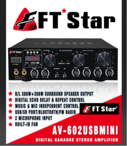 FT STAR AV-602 USB Mini 2.1 Channel 200w x 2 Karaoke Amplifier with Subwoofer