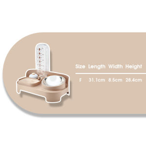 Pet bát cho ăn kép 2-in-1 thực phẩm nước chuông đào tạo nghiêng thiết kế cong dưới Tự động nạp tiền