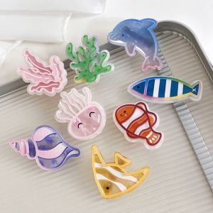 AZDH คอนช์ กิ๊บติดผมรูปปลาทะเล สาหร่ายชนิดหนึ่ง แมงกะพรูนแมงกะพรูน น่ารักน่ารักๆ สัตว์สัตว์ ปาร์ตี้ คุณภาพคอนช์ ราคาที่สุดในยุโรป