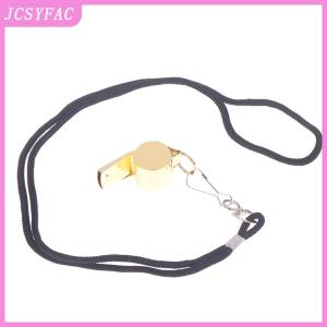 JCSYFAC  Gold Stainless Steel Rope Whistle Hanging Neck Outdoor Lifesaving Whistle