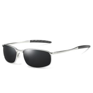 Suptmv Photochromic Polarized Sunglasses for Men - Metal Frame Driving/Fishing Shades with Black/Blue Gradient Lens - Includes Case SU251