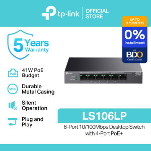 TP-Link Official Store | LS106LP | 6-Port 10/100Mbps with 4-Port PoE+ Desktop Network Ethernet Switch Hub for Internet