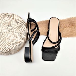 CESA 05 1-Inch Triple Tubular Leather Strap Heels (Standard Fit) Sandals