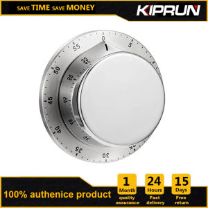 KIPRUN Kitchen Timer Stainless Steel Mechanical Cooking Timer with Magnetic Base Alarm Clock Student Time Management Countdown Cooking Tools 60 Minutes