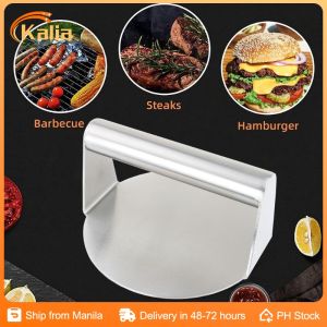 304 Stainless Steel Burger Press 5.5 Inch Multifunctional Grilling Press Pan Bacon Meat Pattie Mold