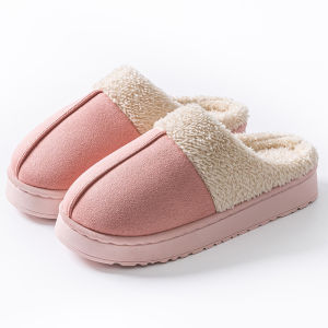 Free Shipping WomenS Faux Suede Cotton Slippers Thick-Soled Non-Slip For Indoor Use Fashionable And Cozy For Autumn And Winter