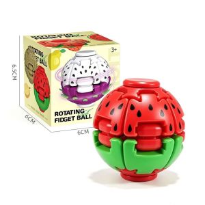 ANQII Fruit Shape 3D Printed Ball Stress Relief Antistress Fidgets Ball Creative Party Gift Press Rotate Ball Birthday
